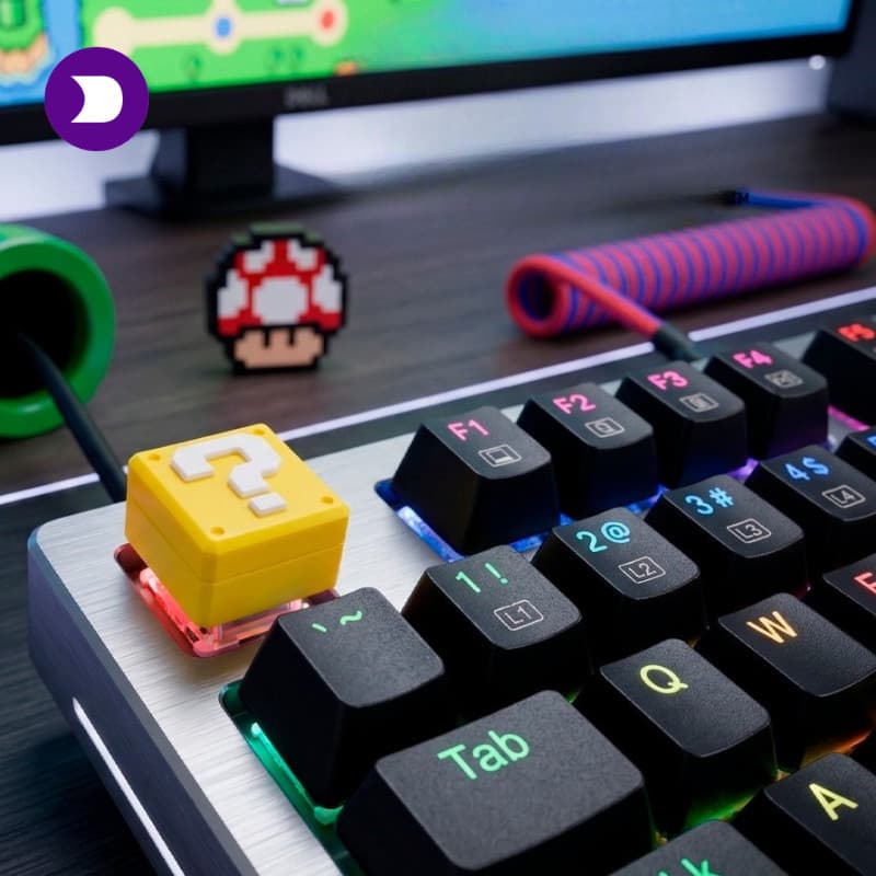 Keycap Personalizado Super Mario: Bloco de Interrogação (?) - Envio Rápido!