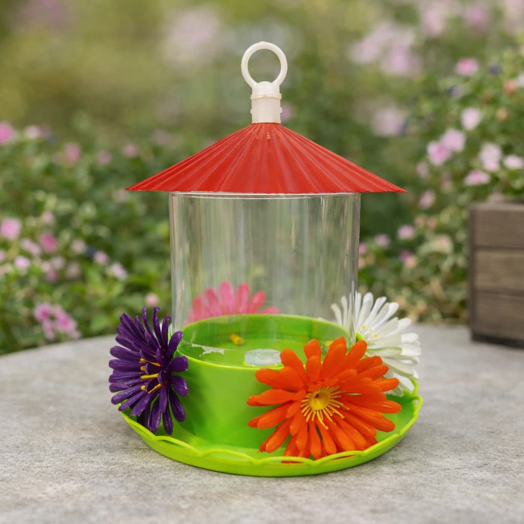 Bebedouro Beija-Flor Aves Pássaros Jumbo 750ML Com Chapéu Poleiro 4 Bicos Resistente Leve Promoção