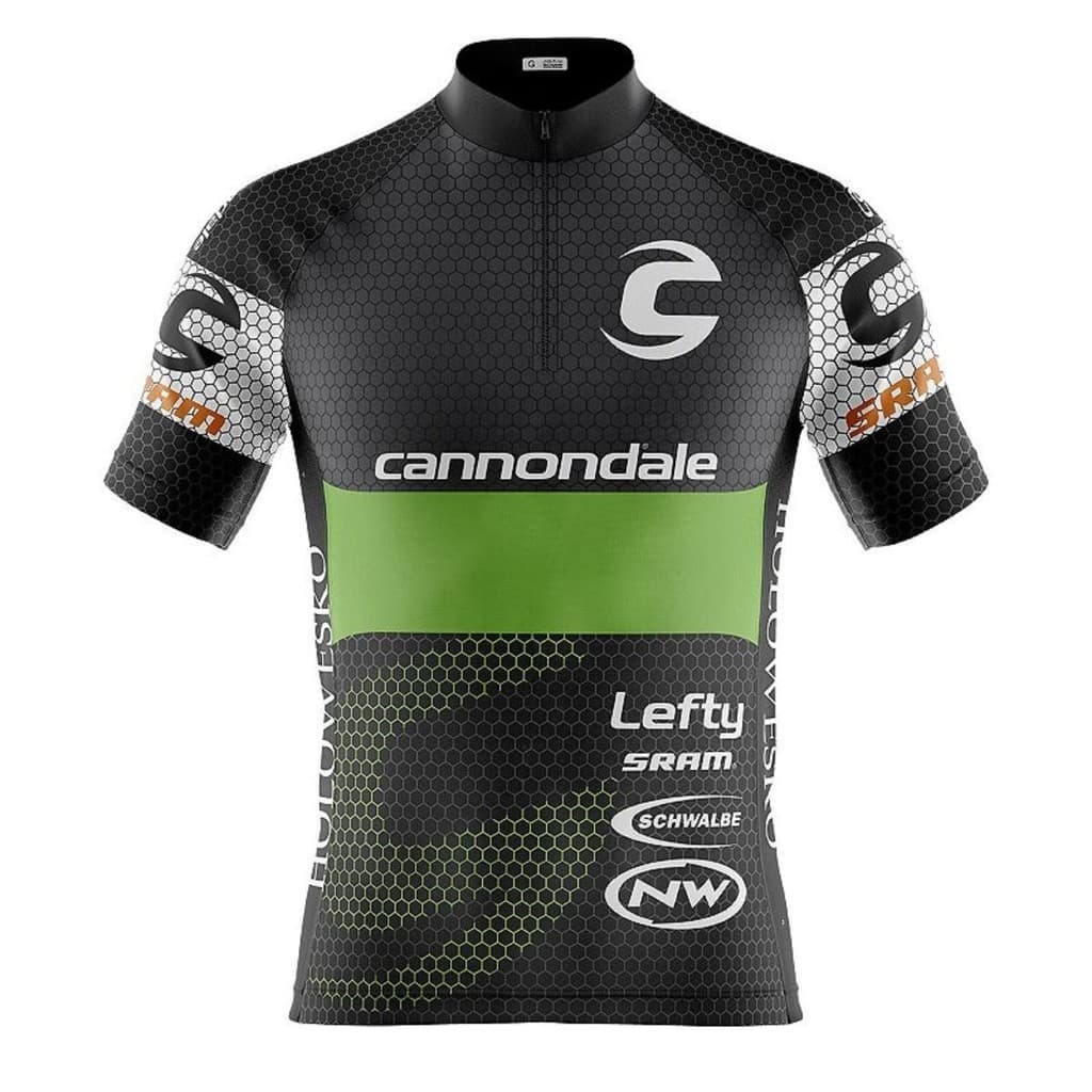 Camiseta Ciclismo Masculina Dryfit Proteção UV Bike MTB Speed Manga Curta Cannondale Preta