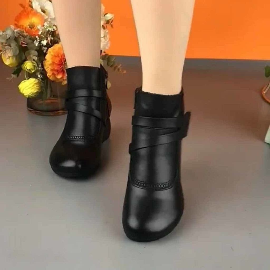 Novas Botas Femininas Estilo Retro com Salto, Modelo Martin, para Outono e Inverno, Botas Britânicas de Salto Médio e Ro