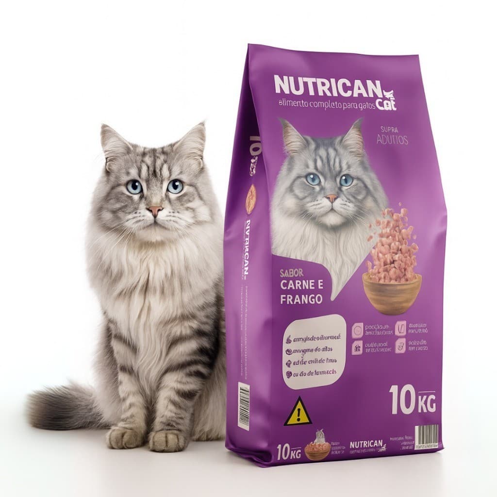 Ração Nutrican Gatos Adultos 10,1kg | Sabor Carne & Frango