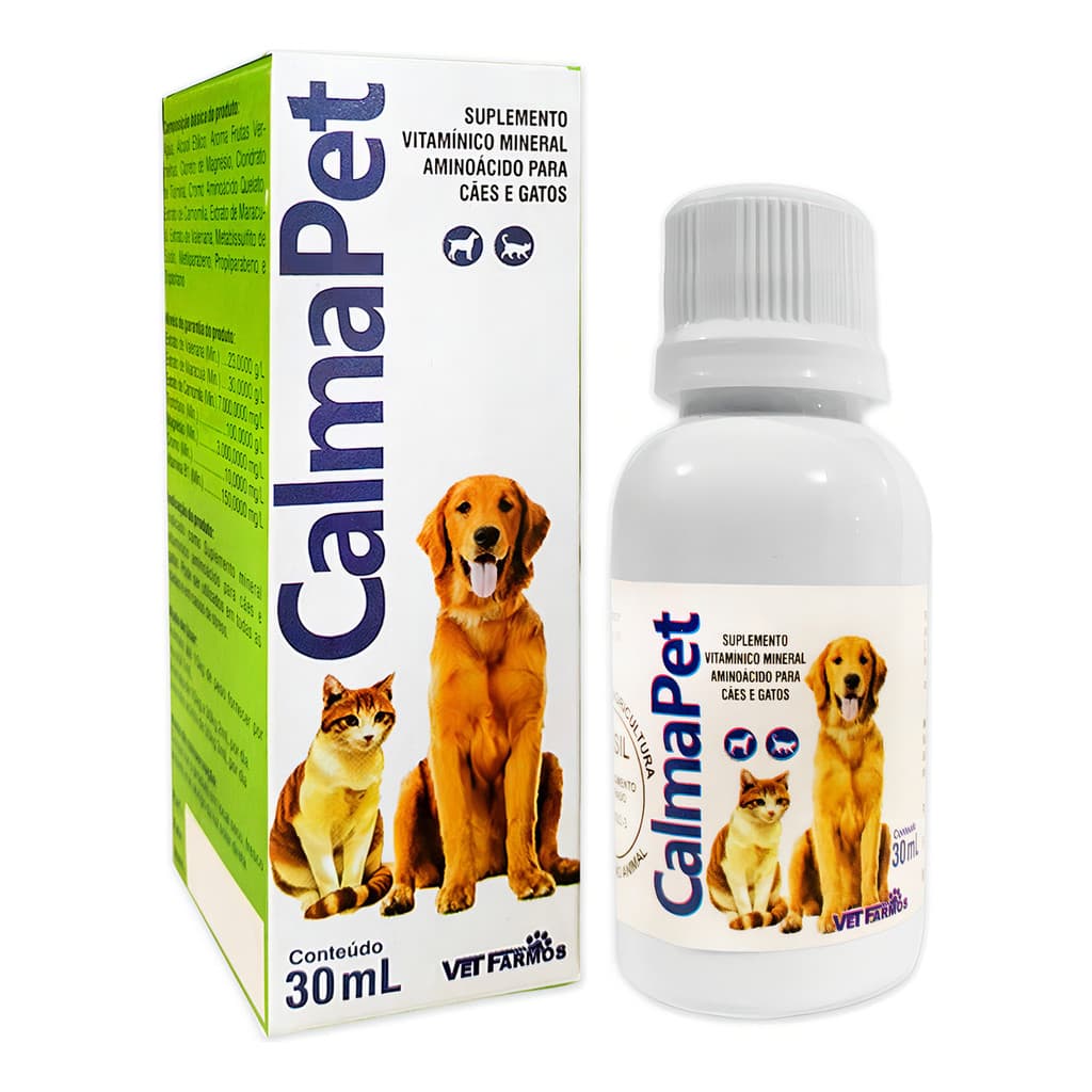 Calmapet Calmante Natural Para Cães E Gatos Estressado Agitado 30ML