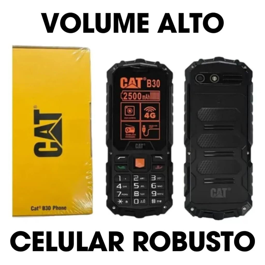 Celular Cat B30 4g Celular para Idoso Tecla Grande Volume Alto A Prova Dagua e Poeira Celular Caterpillar