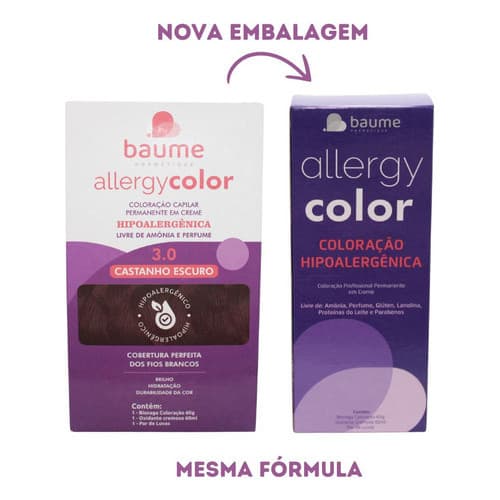 Tintura Hipoalergênica Allergycolor 4.0 Castanho Médio