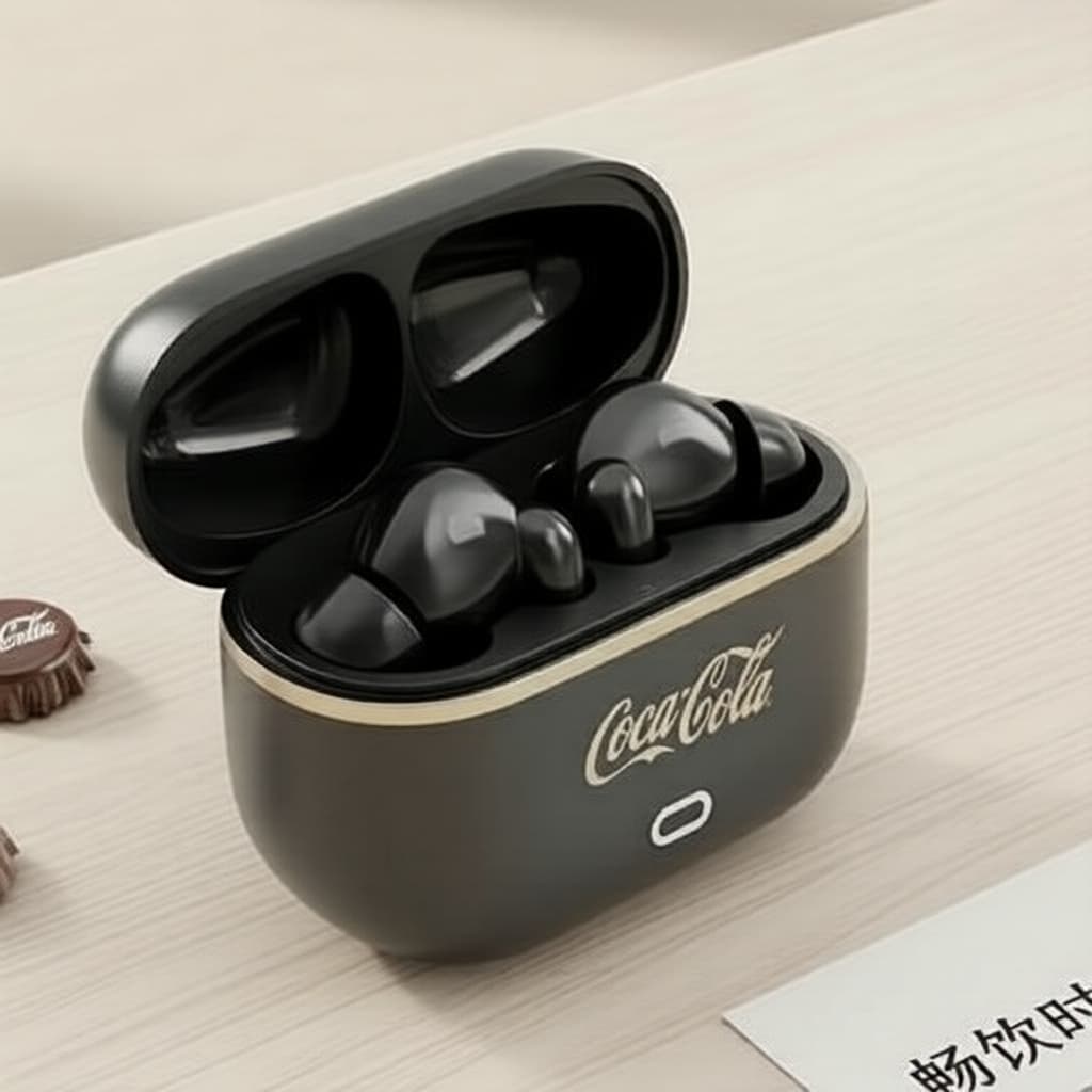  Fones de Ouvido Coca-Cola CX02 Bluetooth, Microfone Integrado, Áudio 360° Imersivo, Conforto Leve para Escritório e