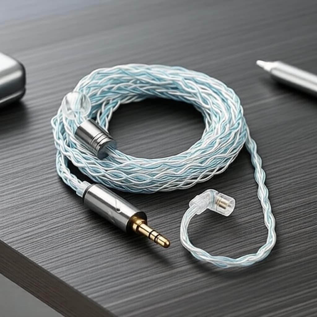 QKZ T1 Fones de Ouvido com Fio 3,5mm e Cabo de Atualização QDC Cobre-Prata, Som Hi-Res Leve