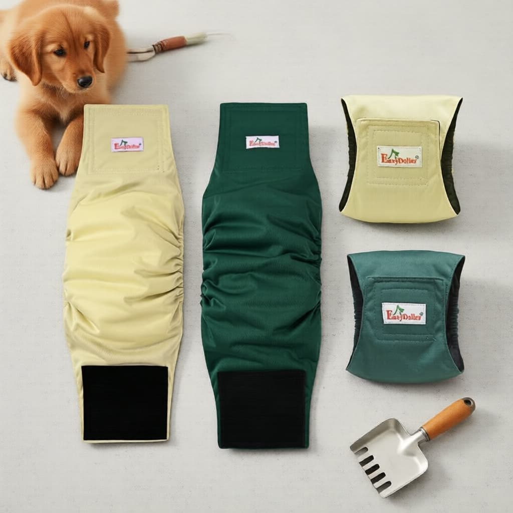 Faixa Abdominal Reutilizável para Cães Machos, Fralda Lavável à Prova de Vazamentos com Estampa de Osso e Pata, Um