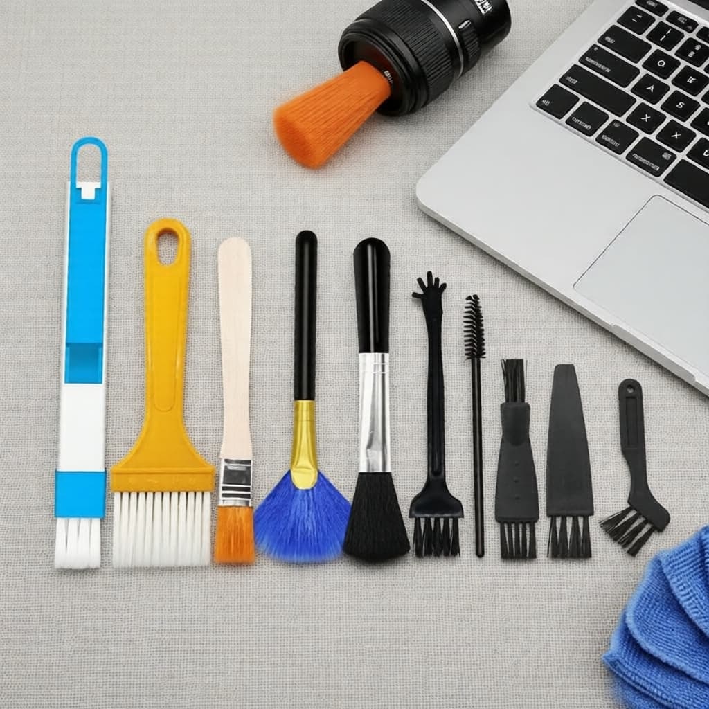 Conjunto De Ferramentas De Limpeza Digital Pano Multiuso Escova Para Lente De Câmera