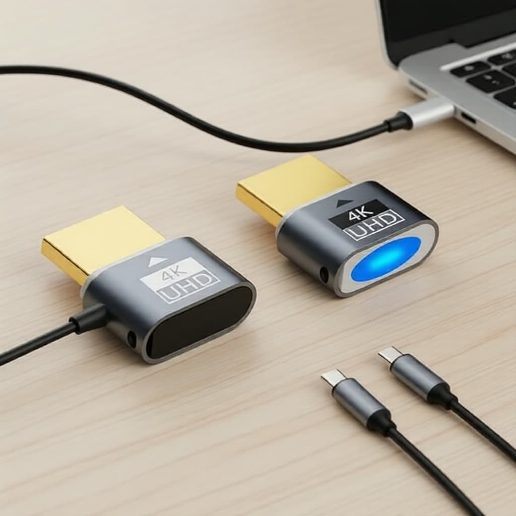 Adaptador Plugue Virtual HDMI 4K sem Fio - Emulador de Alta Resolução para Telas Virtuais