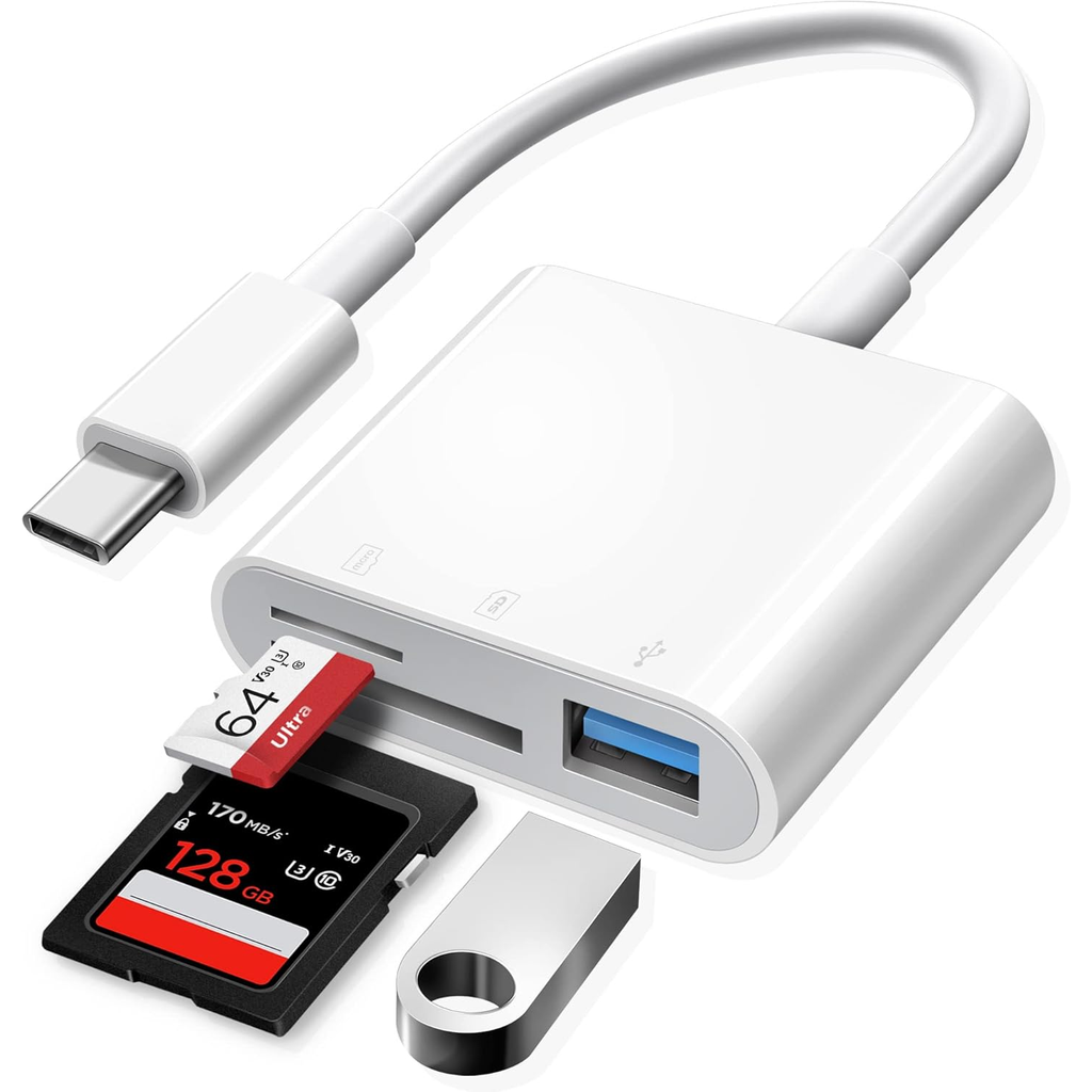 Adaptador De Leitor De Cartão Type C Hub 3 Em 1 TF SD OTG USB2.0 Para Xiaomi Macbook