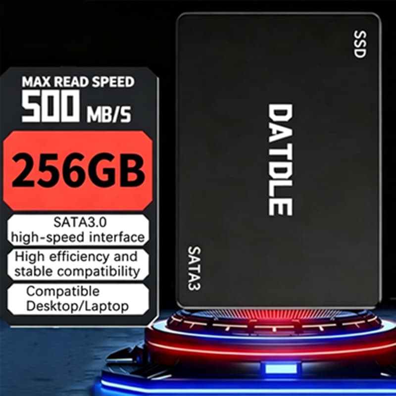 Disco Rígido SSD SATA III durável, transferência ultrarrápida de 6 Gb/s, compatível com PC e laptop, opções de 60 GB a