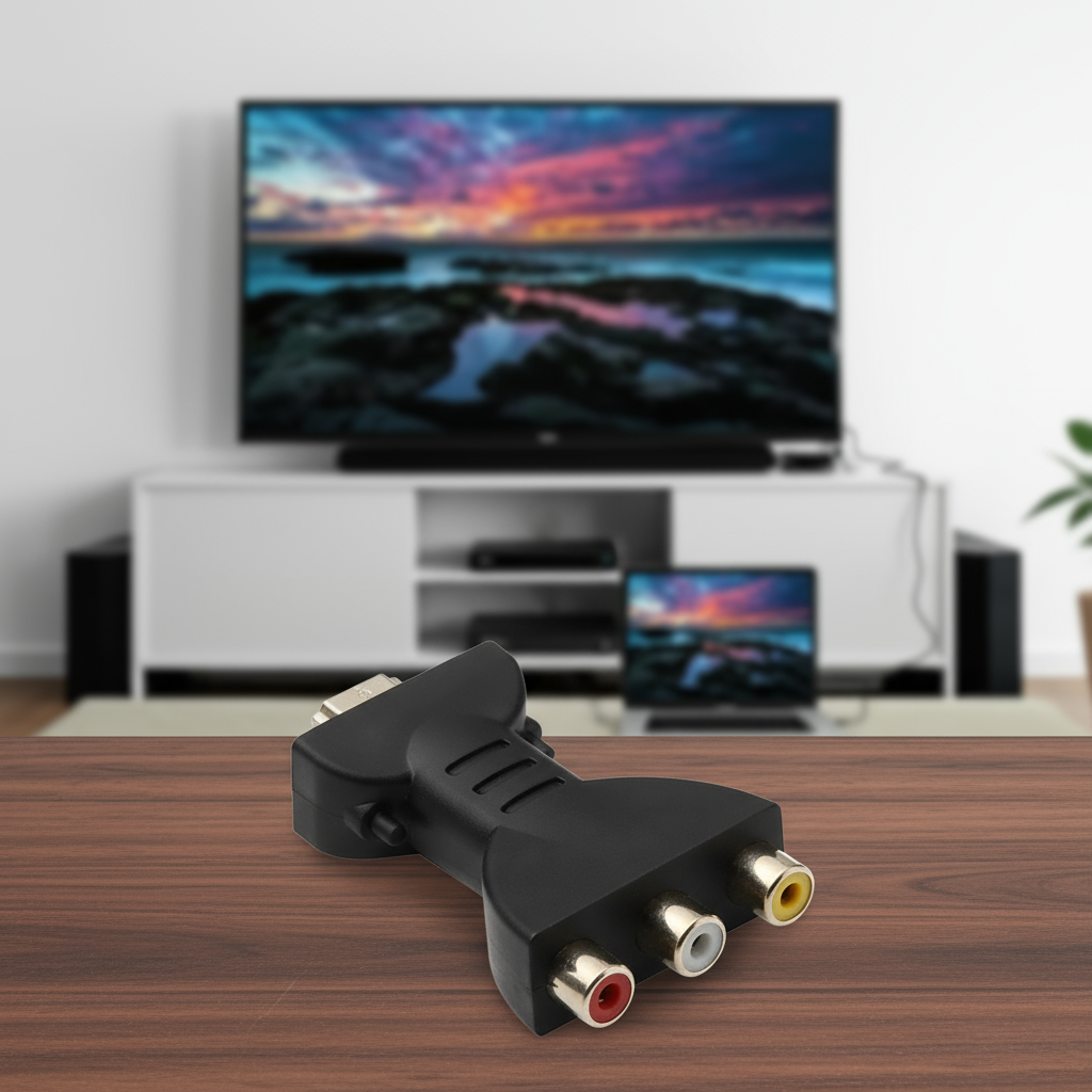  Adaptador HDMI para VGA 1080p Conversor AV Digital Sinal 3RCA HDMI para AV