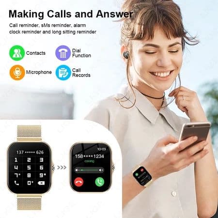 Relógio Inteligente para Homens e Mulheres, Nova Pulseira de Fitness Esportiva à Prova d'Água, Primavera