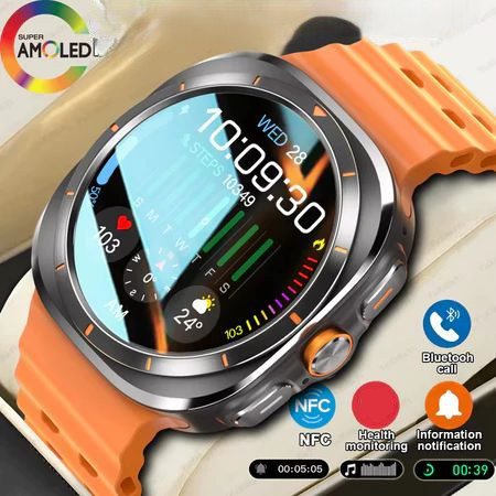 Relógio Inteligente AMOLED com NFC, Chamada Bluetooth, Rastreador GPS, à Prova D'Água, Smartwatch Feminino Novo