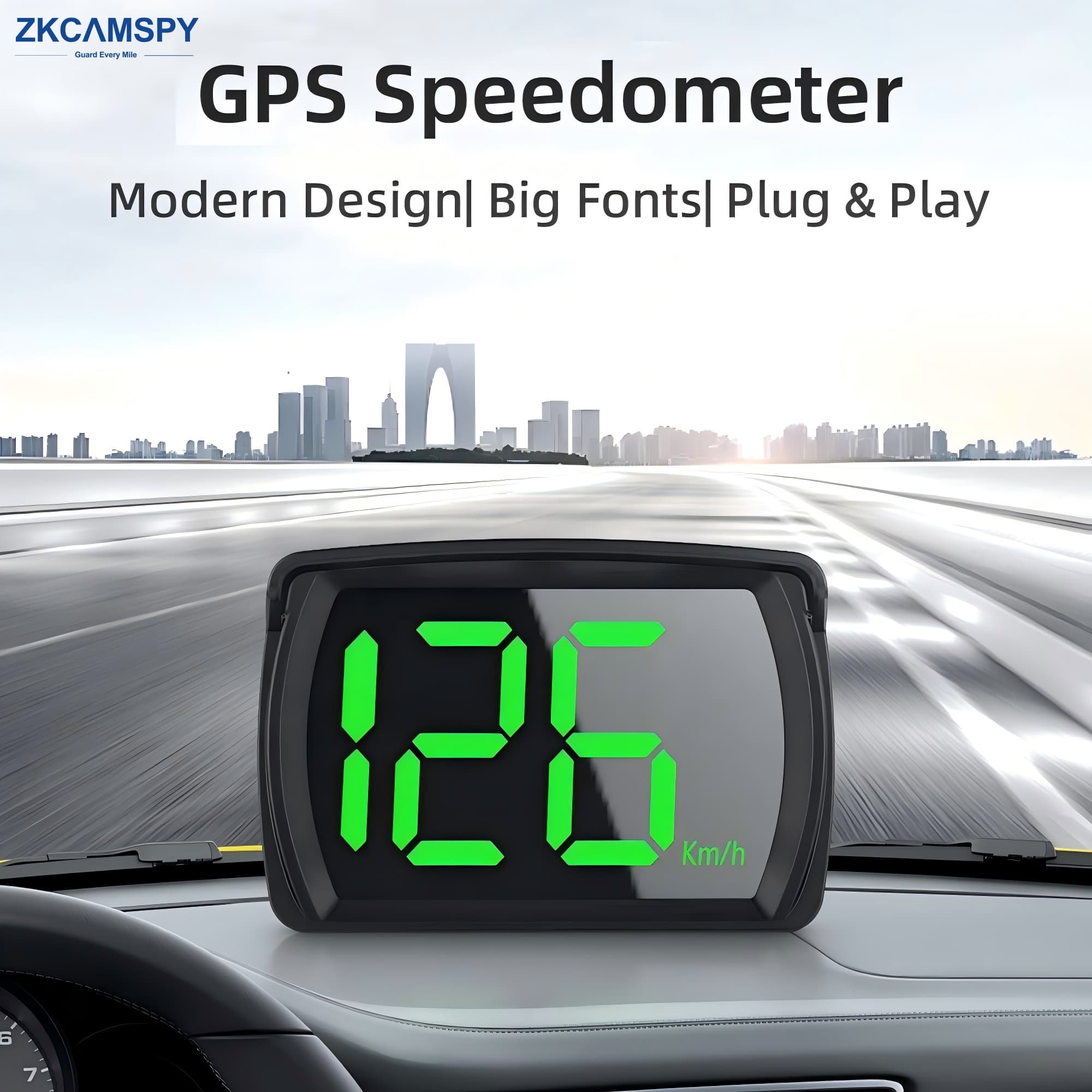 Carro GPS HUD Velocímetro Digital Head Up Display Grande Fonte Universal