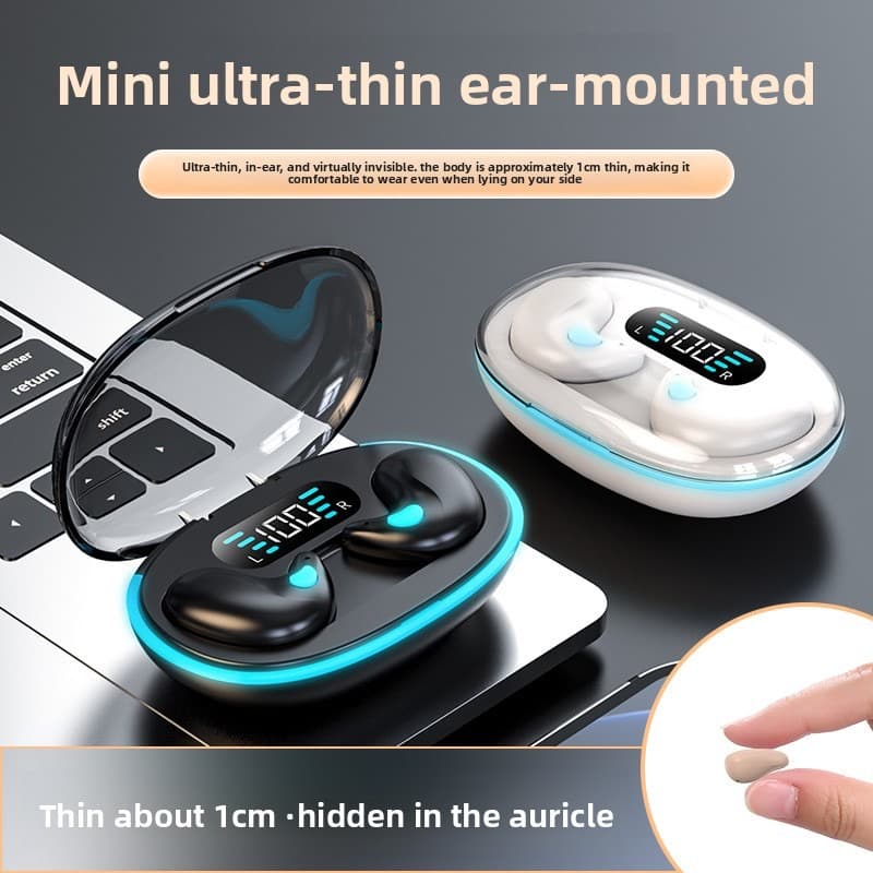 Fone De Ouvido Bluetooth X57 Sleep , Mini Design , Redução De Ruído , Display Digital , Bateria De Longa Duração Para Re