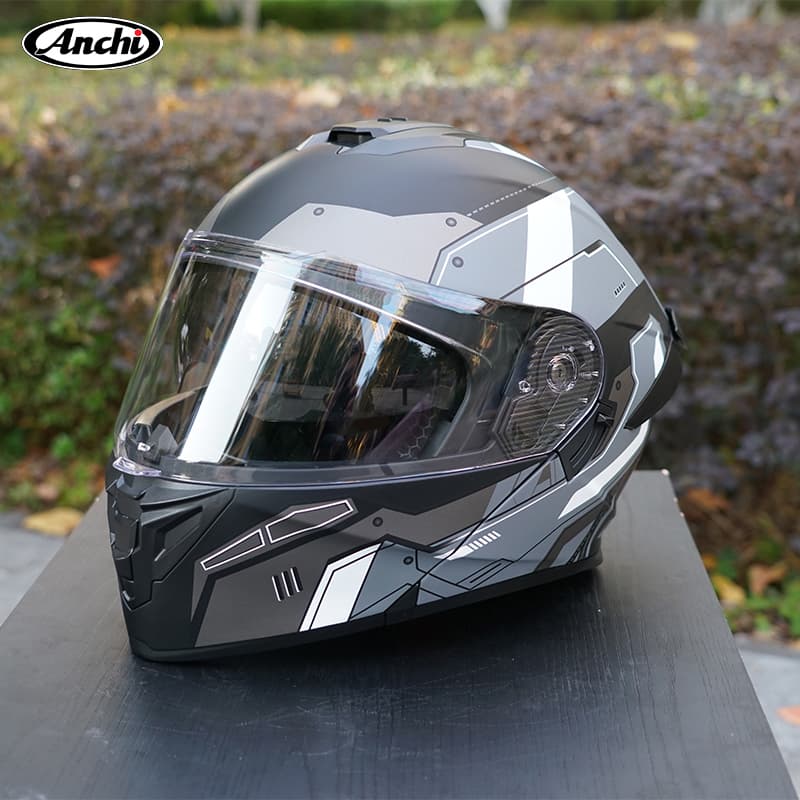 Capacete de motocicleta 2 em 1, com viseira dupla, design flip-up, integral e aberto, para proteção no inverno