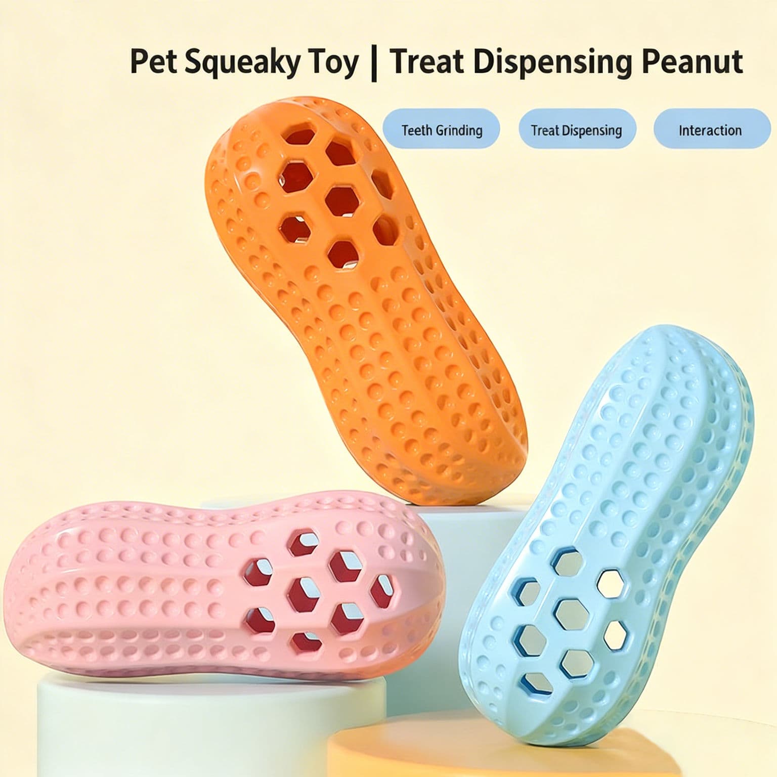 Brinquedo Estridente Para Animais De Estimação , Quebra-Cabeça De Cachorro TPR Em Forma De Amendoim , De Simulação De De