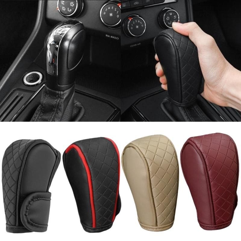 1 peça capa protetora universal para manopla de câmbio em couro PU para interior de carro antiderrapante